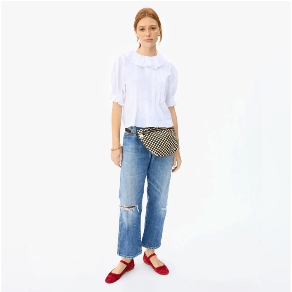 Clare V Black and Cream Checkered Crossbody Belt Bag - Picture 2 of 11